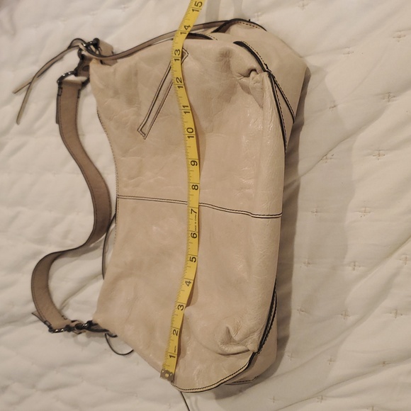 Cream HOBO Bag with Crescent Shape and Metal Hardware (24) - Picture 8 of 14